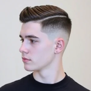 Low Fade Crew Cut With Hard Part