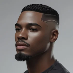 Classic Crew Cut with Line-Up For Black Men