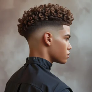 Curly Hair Tapered Crew Cut