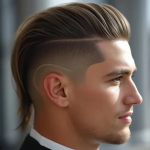Long Crew Cut with Line Design