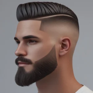 Tapered Crew Cut with Beard Fade