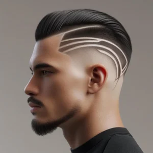 Tapered Crew Cut with Line Design