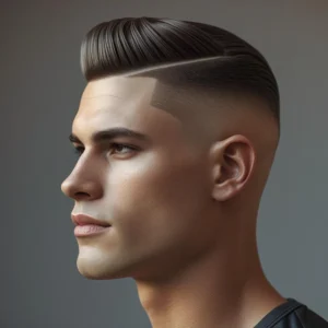 Tapered Crew Cut with Side Sweep