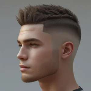Textured Short Crew Cut With Fade