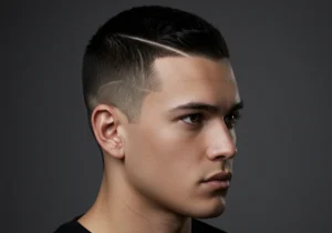 Crew Cut with Hard Part