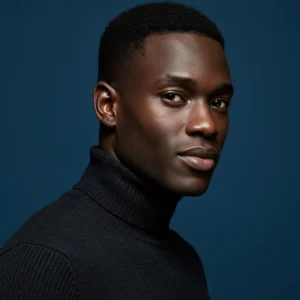 Textured Crew Cut Black Men