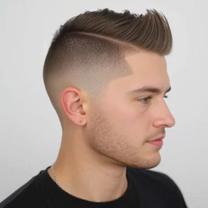 Side Swept Crew Cut with Fade