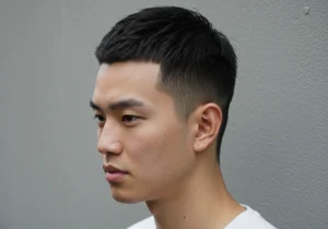 Crew Cut Asian with Side Part