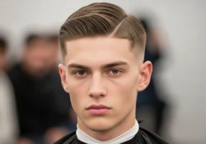 Medium Crew Cut with Side Part
