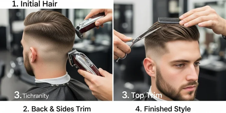 medium crew cut with steps