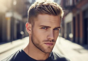 High Fade Blonde Crew Cut