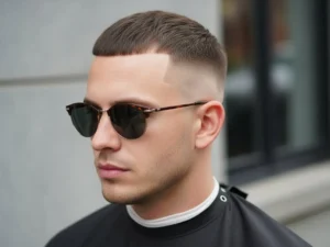 Crew Cut with Low Fade for a Receding Hairline